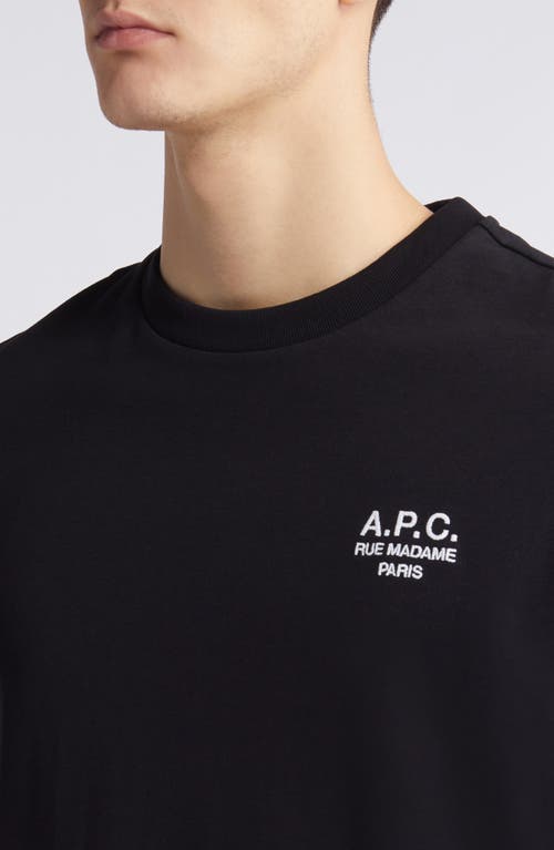 Shop Apc A.p.c. Embroidered Logo Cotton T-shirt In Noir/blanc