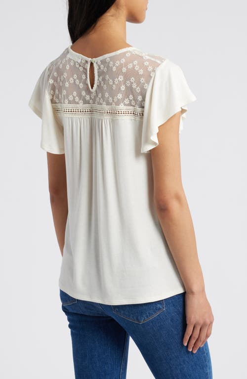 Shop Loveappella Yoke Swing Top In Cream