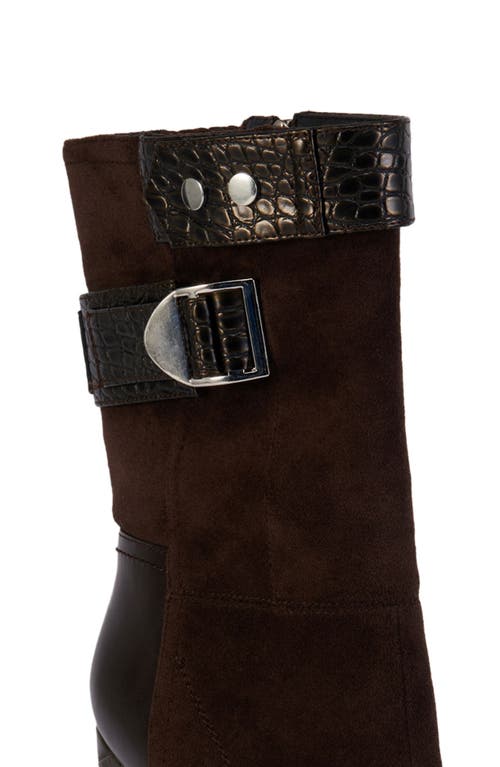 Azalea Wang Allona Wedge Heel Boot In Brown