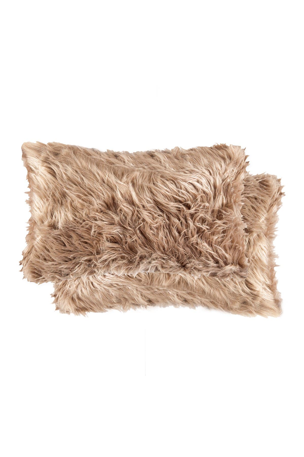 tan faux fur pillow