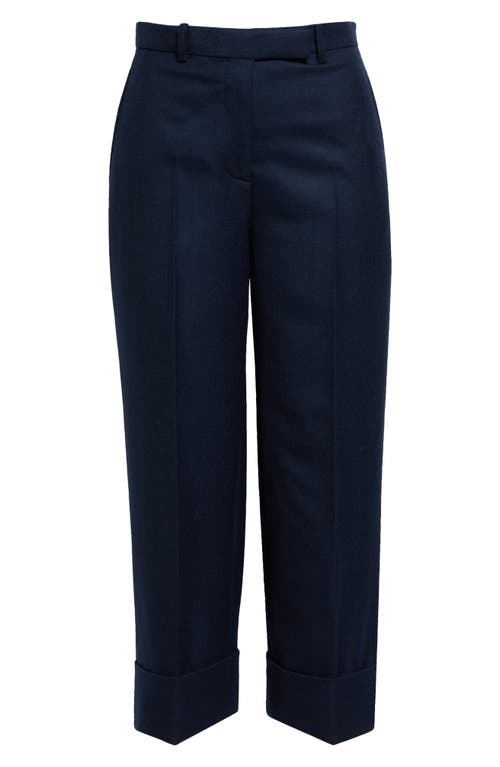 Shop Thom Browne Sack Cuff Wool Twill Trousers In Navy