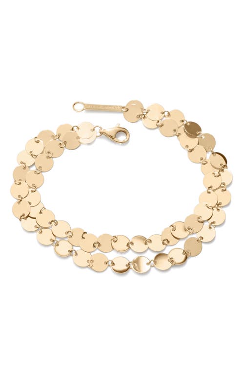 Layered Laser Disc Chain Bracelet in Yellow Gold