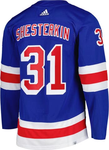 Men's Adidas Igor Shesterkin Blue New York Rangers Home Primegreen Authentic Pro Player Jersey