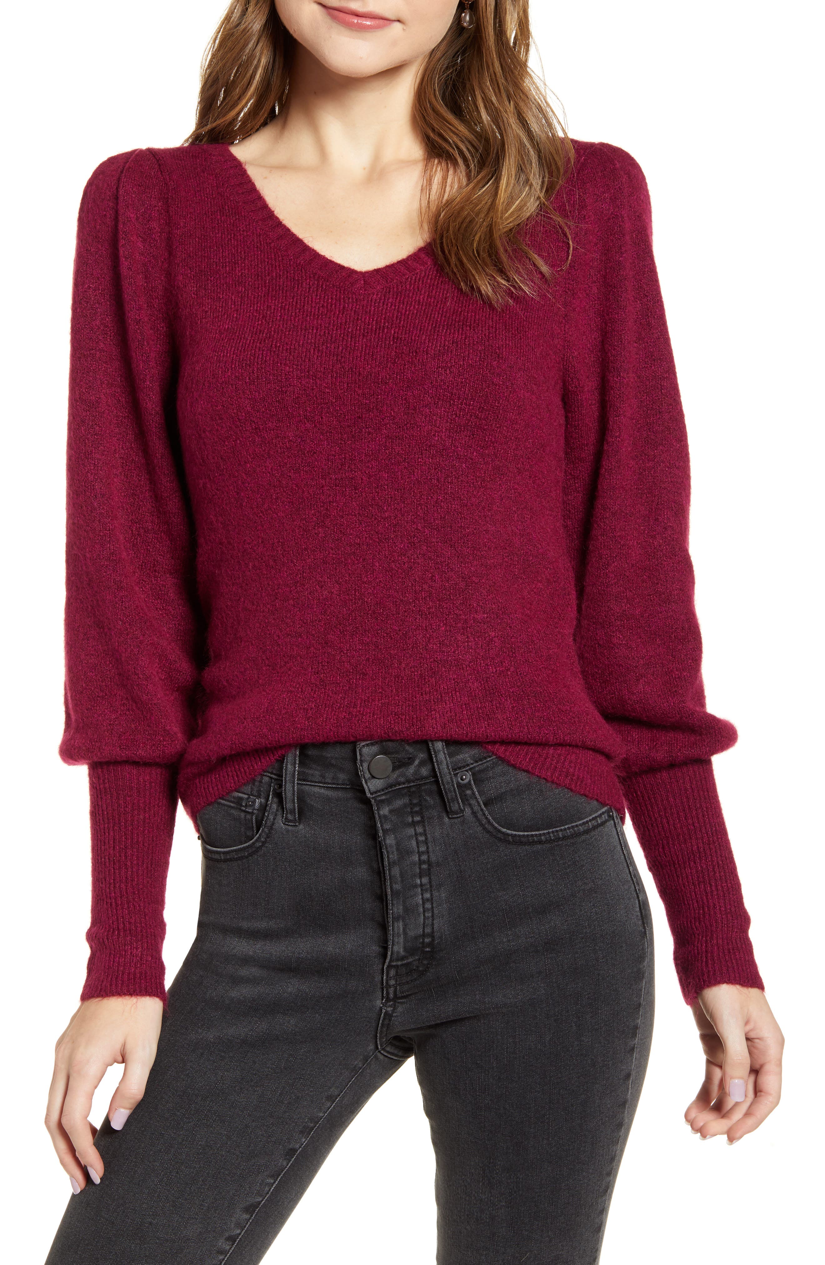 rachel parcell puff sleeve sweatshirt