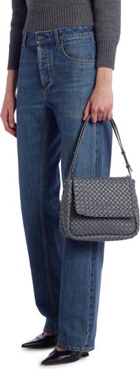 Bottega Veneta Womens Caramel Cobble Intrecciato Leather Shoulder Bag
