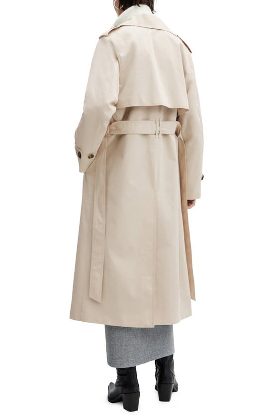 Shop Mango Angela Belted Trench Coat In Grey Stone