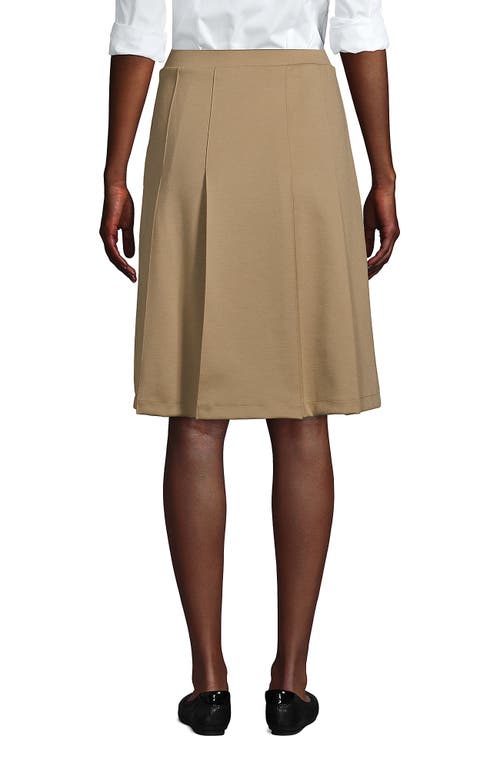 Shop Lands' End School Uniform  Ponte Pleat Skirt In Khaki