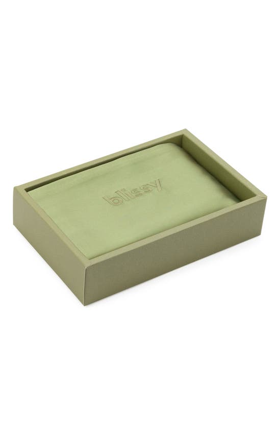 Blissy Mulberry Silk Pillowcase In Olive