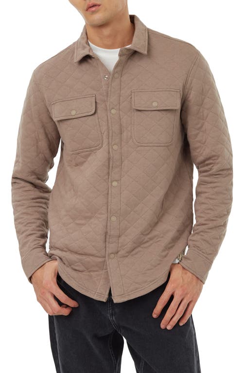 tentree Colville Quilted Shirt Jacket in Fossil at Nordstrom, Size Xx-Large