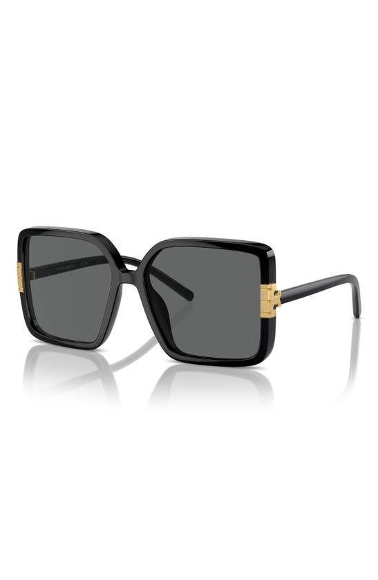 Shop Tory Burch 57mm Square Sunglasses In Black