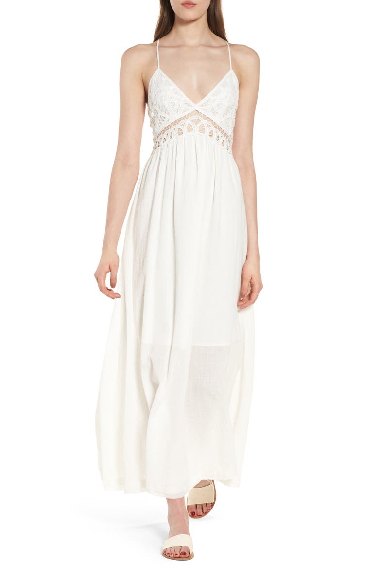 Moon River Lace Inset Empire Waist Maxi Dress | Nordstrom