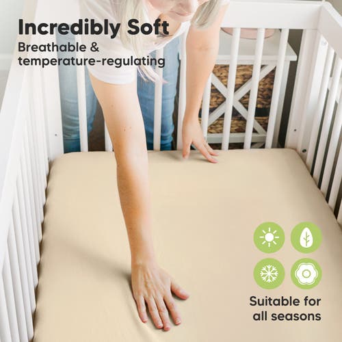 Keababies Isla Fitted Mini Crib Sheets In Khaki
