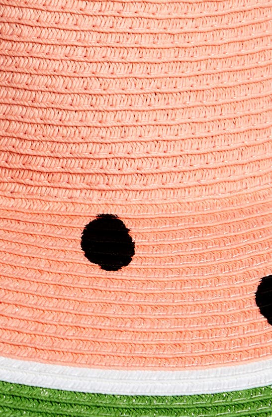 Shop The Accessory Collective Kids' Watermelon Floppy Straw Hat In Pink