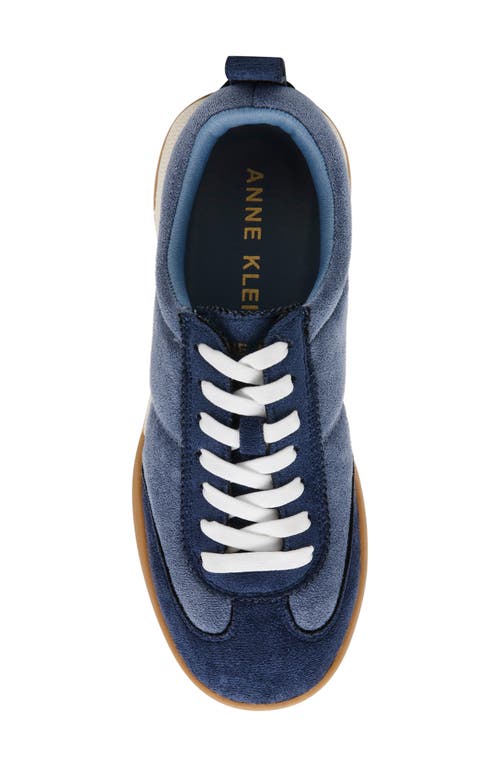 Anne Klein Women's Westside Low Profile Lace Up Retro Sneakers In Blue Multi