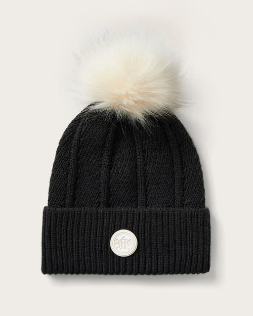 Hemlock Willow Pom Beanie In Black