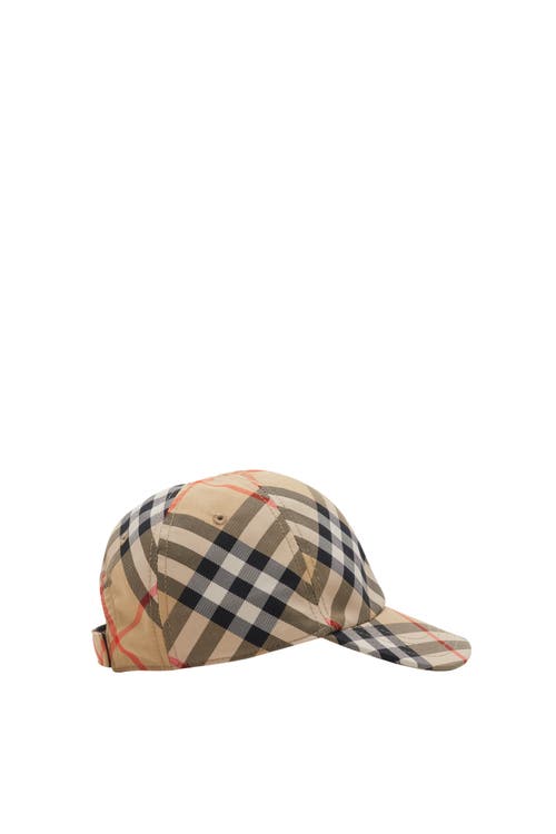 Burberry Plaid Baseball Cap In Sand