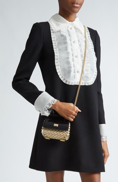Dolce & Gabbana Dolce&gabbana Mini Sicily Box Cage Shoulder Bag In 87530 Gold/black