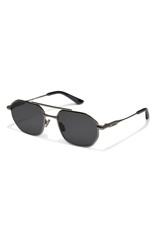 Quay Australia En Route 57mm Aviator Sunglasses In Gunmetal/smoke
