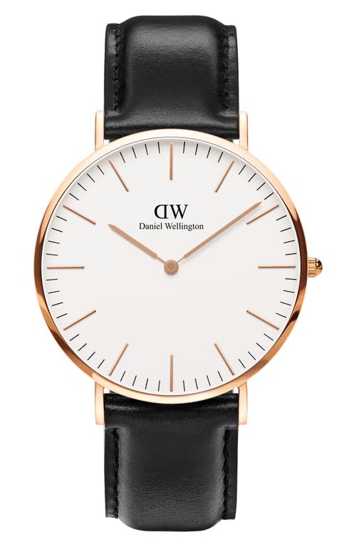 'Classic Sheffield' Leather Strap Watch