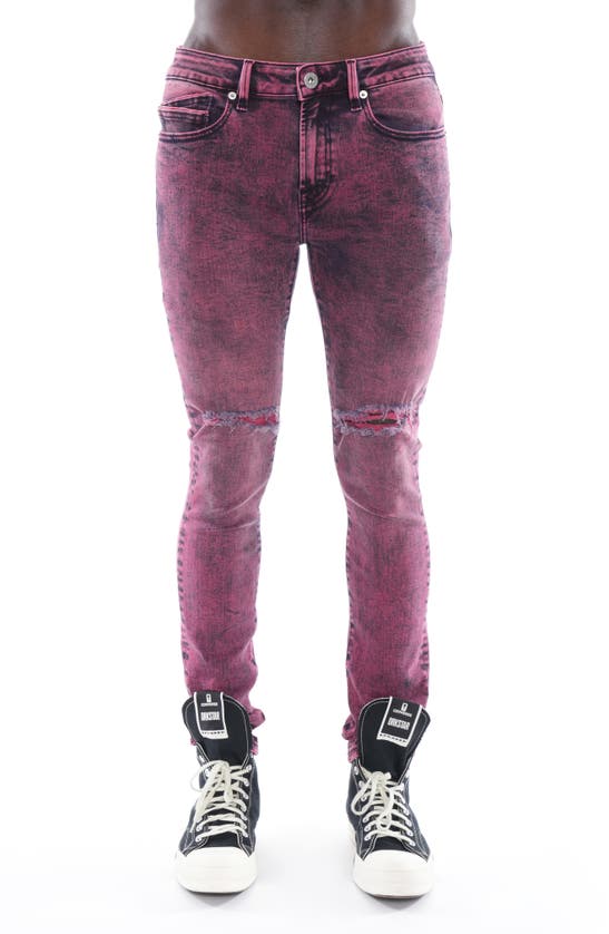 Cult Of Individuality Punk Super Skinny Jeans In Ruby Red In Ruby Red