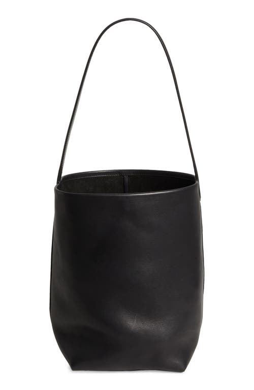 Shop The Row Small Park North/south Leather Tote In Black