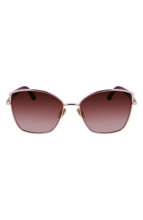 Ferragamo Sunglasses In Rose Gold/wine Grdnt