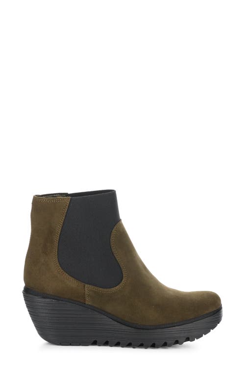 Fly London Yade Wedge Bootie In 007 Sludge Oil Suede