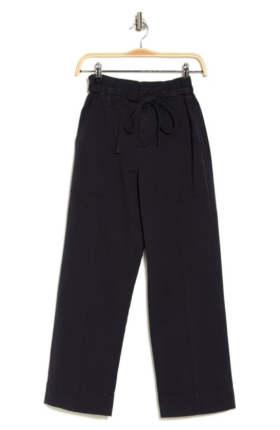 Shop A.l.c . Augusta Straight Leg Paperbag Ankle Pants In Navy