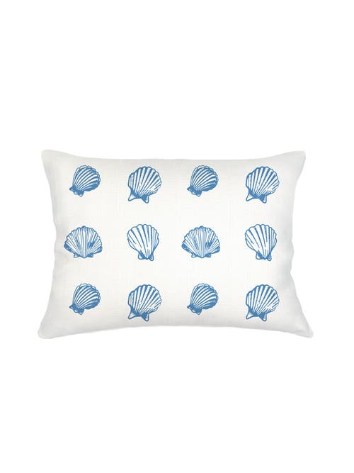 ANAYA ANAYA SALTWATER SHELL PRINTED LINEN PILLOW WITH DOWN ALTERNATIVE INSERT 