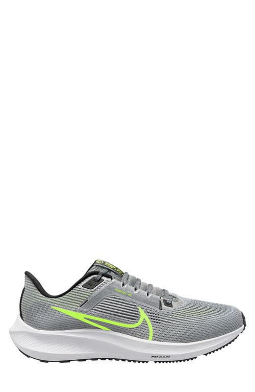 Nike Air Zoom Pegasus 40 Running Shoe In Wolf Grey/volt/black