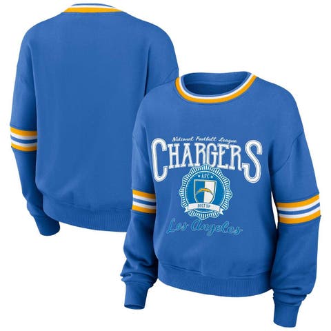 Los Angeles Chargers Women Lace up V-Neck Sweatshirt Off Shoulder Hoodie  Dress