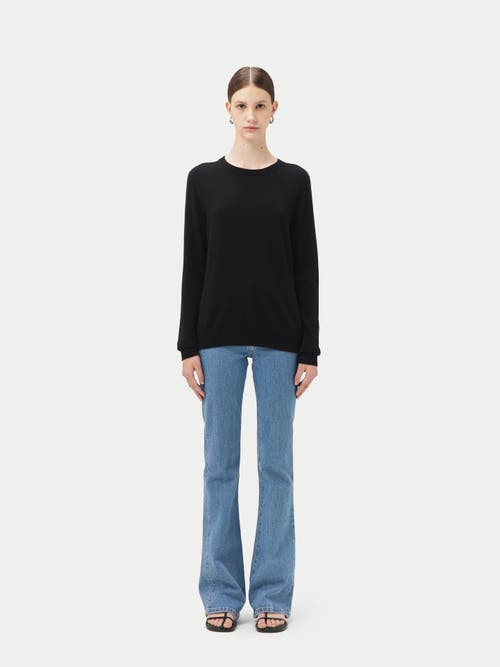 Shop Gobi Cashmere Crew Neck Sweater In Black