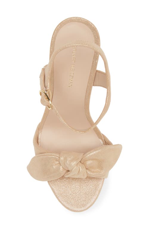 Stuart Weitzman Knot Platform Ankle Strap Sandal In Platino