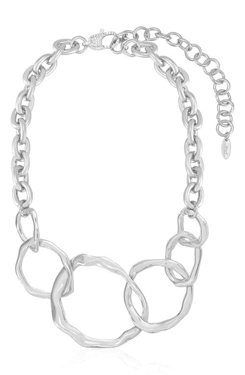 Ettika Plated Interlocking Chain Necklace In Silver