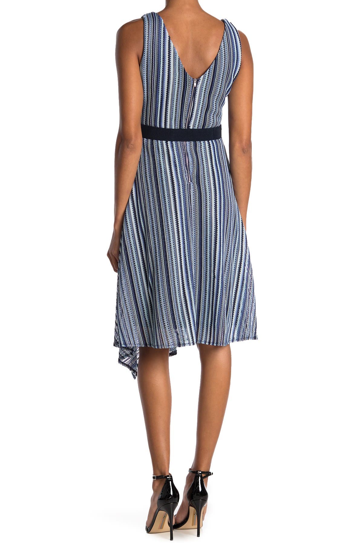 Gabby Skye | Striped Sleeveless Belted Midi Dress | Nordstrom Rack