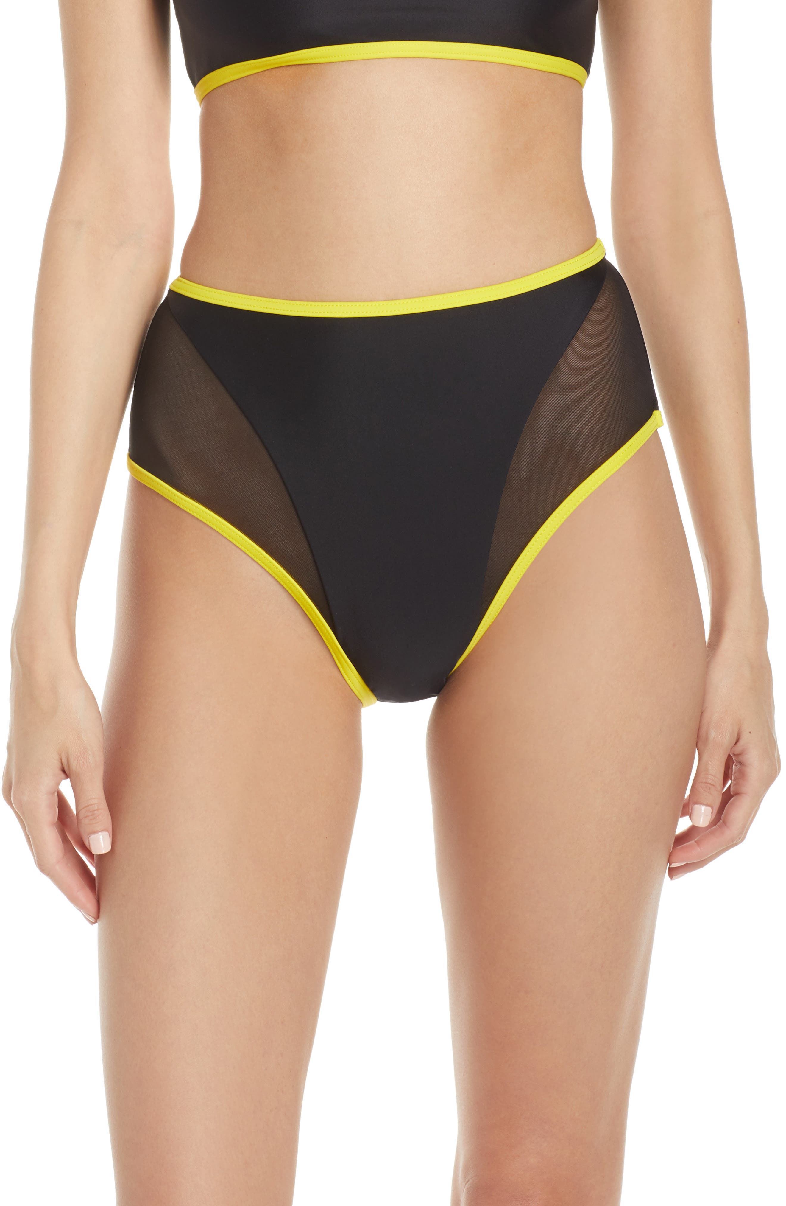 Chromat High Waist Bikini Bottoms, Black