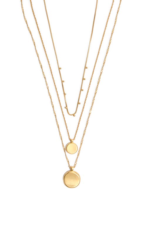Madewell Coin Layered Necklace in Vintage Gold at Nordstrom