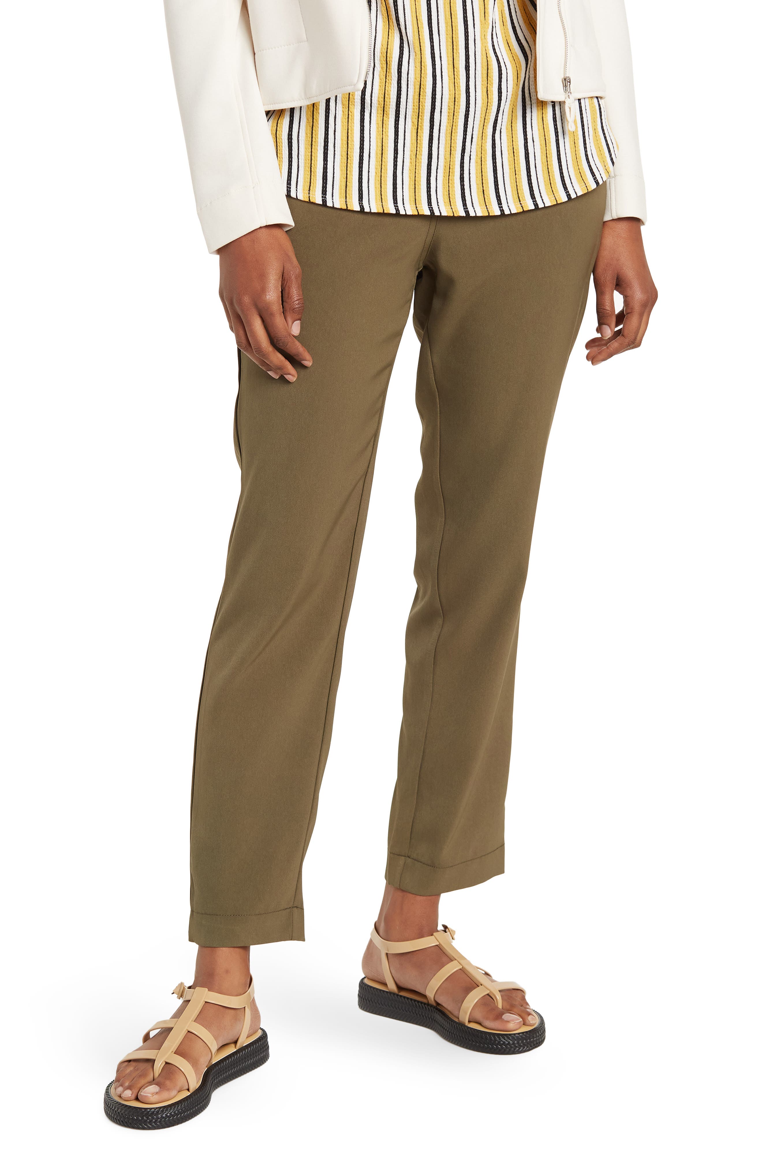 Fashion Trousers Capris Only Capris khaki-silver-colored casual look 