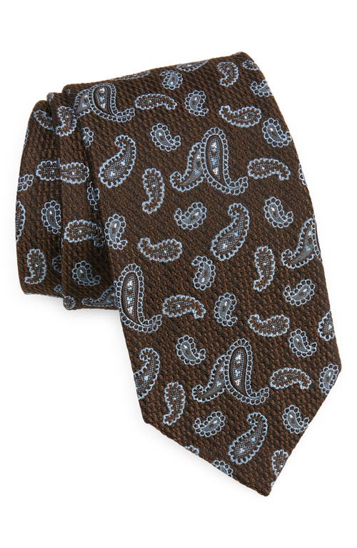 Paisley Silk Tie in Brown