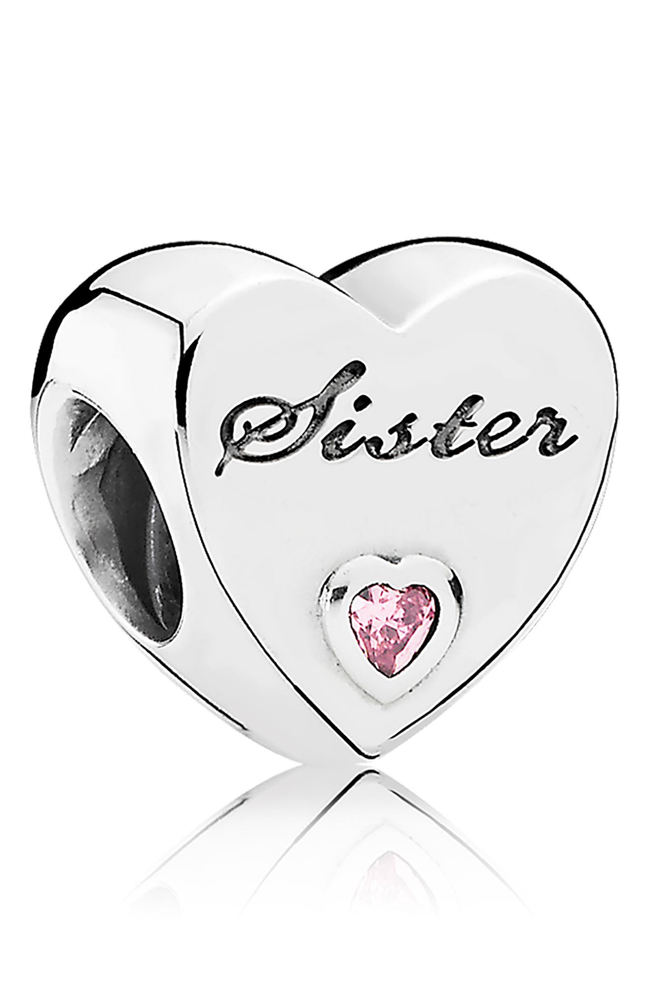 PANDORA Sister's Love Heart Charm in Silver at Nordstrom