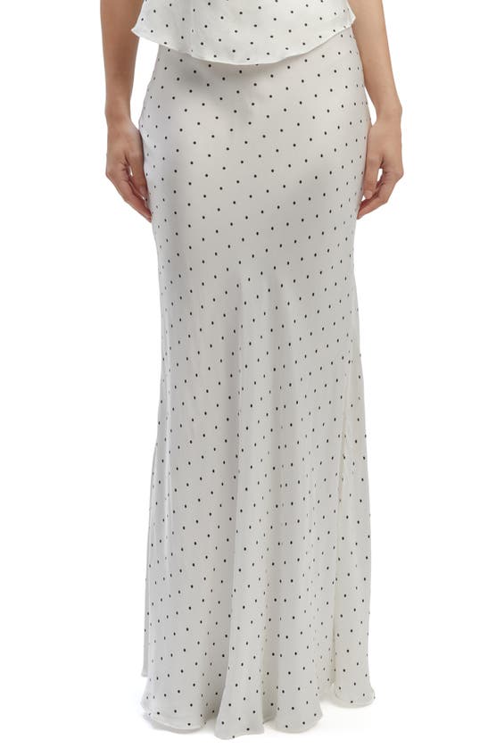 Shop Bardot Isadore Dot Print Maxi Skirt In Black/white Spot