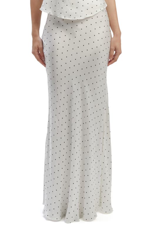 Bardot Isadore Dot Print Maxi Skirt Black/white Spot at Nordstrom,