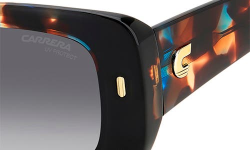 Carrera Eyewear 53mm Gradient Rectangular Sunglasses In Blue Havana/grey Shaded