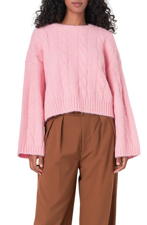 Shop Endless Rose Cable Stitch Sweater In Pink