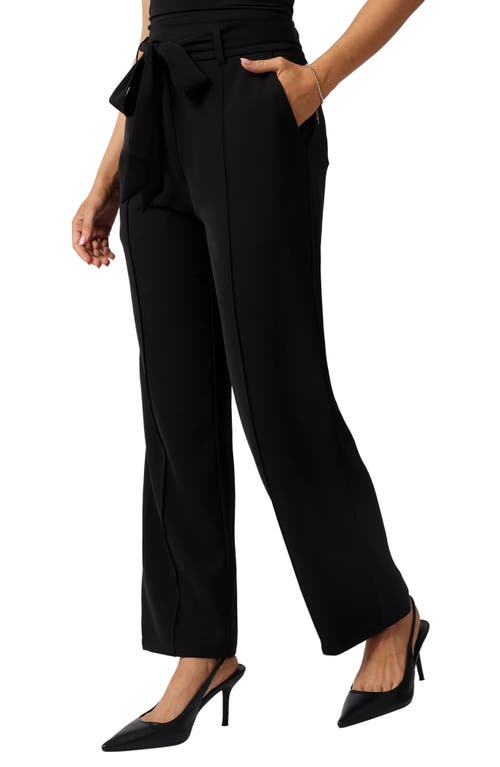 Petal And Pup Petal & Pup Averie Tie Waist Straight Leg Pants In Black