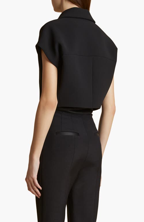 Khaite Robin Cropped Zip-front Top In Black