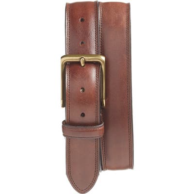 Bosca The Jefferson Leather Belt, Dark Brown