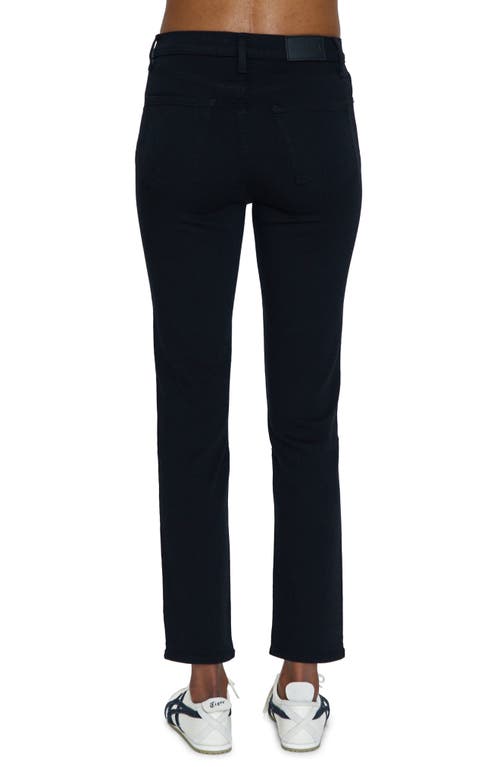 Pistola Teagan High Rise Vented Slim Cigarette Pants In Dark Vinyl In Noir