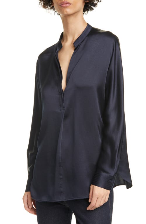 Vince Band Collar Silk Blouse at Nordstrom,