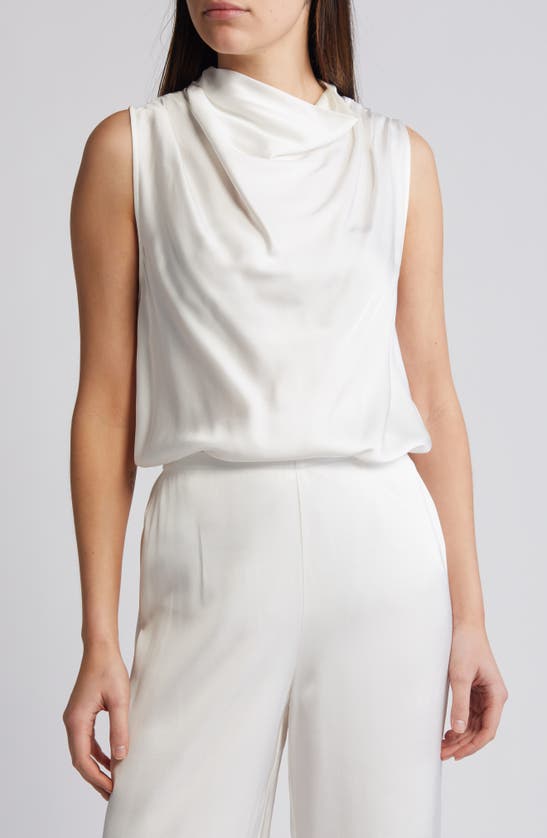 Rue Sophie Mika Cowl Neck Sleeveless Top In Alabaster